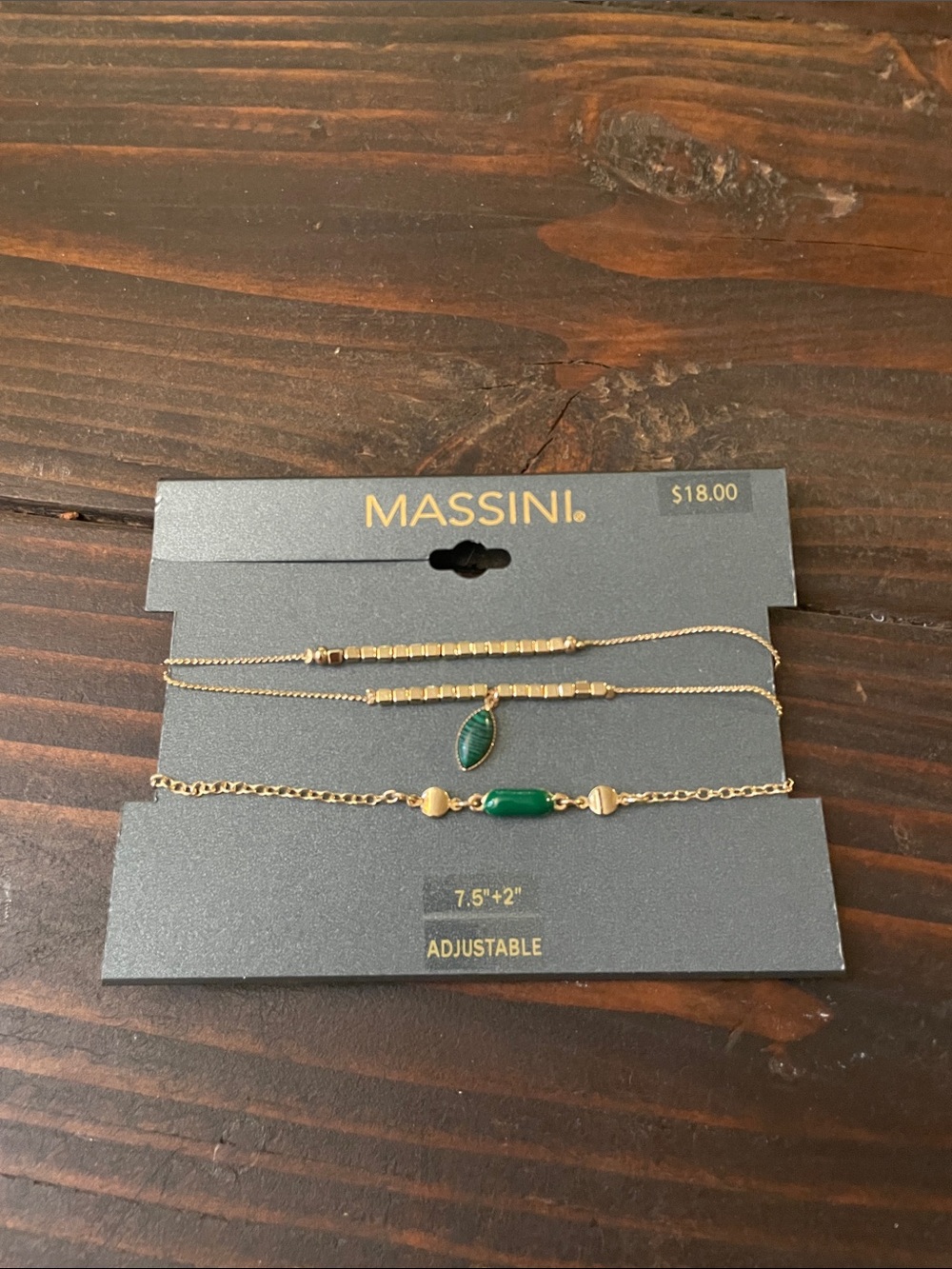 Massini Gold-Tone Bracelet Set with Green Accents D04 6678